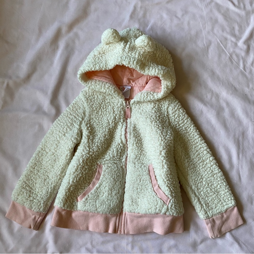 Cozy Cream and Pink Sherpa Hoodie
